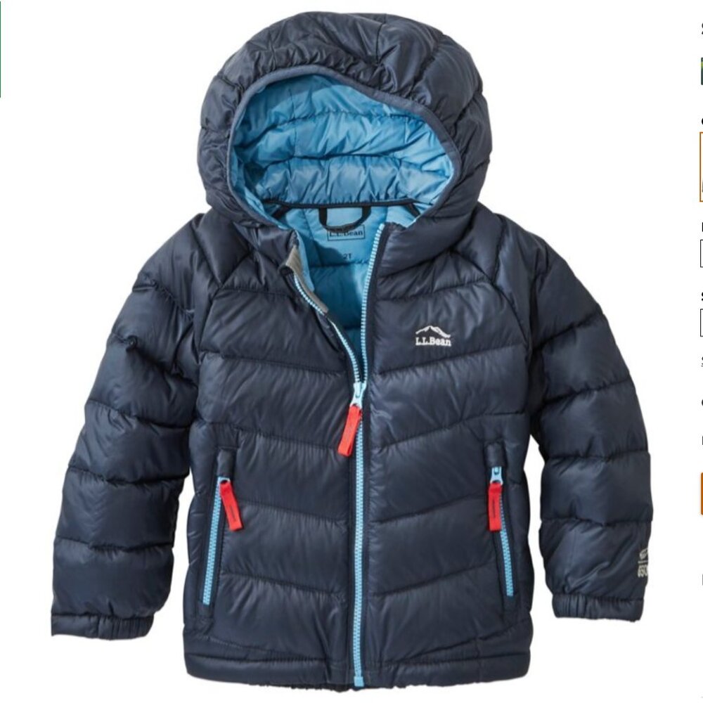L.L. Bean Toddlers' Ultralight 650 Down Jacket in Carbon Navy 2T